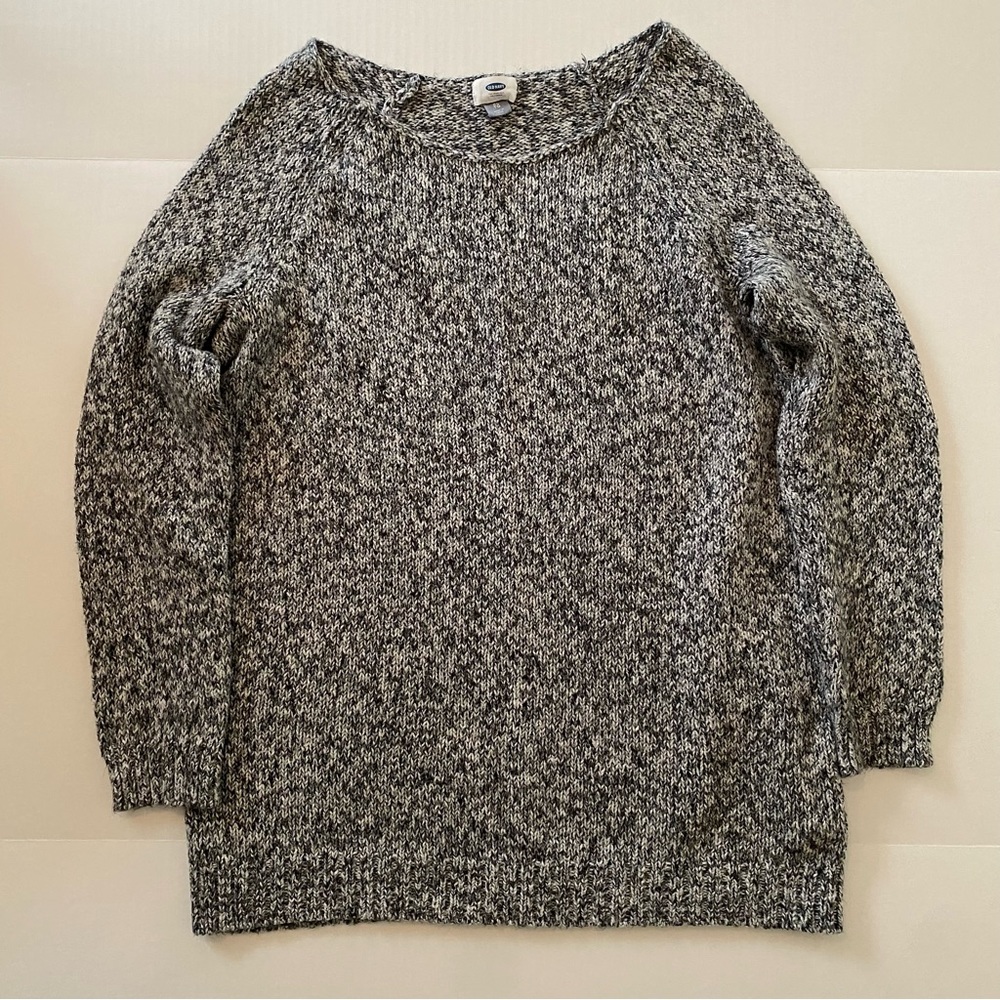 Old Navy | Women’s Black & White Long Sleeve Boat Neck Sweater | Size XL